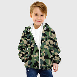 Куртка с капюшоном детская Камуфляж WW2 US Summer Verdant, цвет: 3D-белый — фото 2