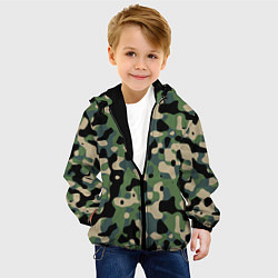 Куртка с капюшоном детская Камуфляж WW2 US Summer Verdant, цвет: 3D-черный — фото 2