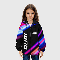 Куртка с капюшоном детская Audi speed lights, цвет: 3D-черный — фото 2