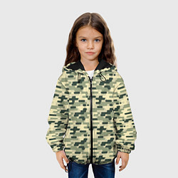 Куртка с капюшоном детская Камуфляж танковый мелкий, цвет: 3D-черный — фото 2