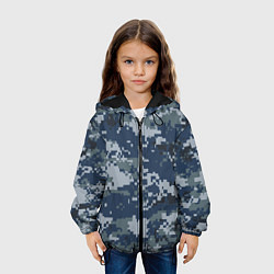 Куртка с капюшоном детская Камуфляж Росгвардия цифра, цвет: 3D-черный — фото 2