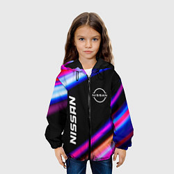 Куртка с капюшоном детская Nissan speed lights, цвет: 3D-черный — фото 2