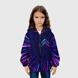 Куртка с капюшоном детская Citroen neon speed lines, цвет: 3D-черный — фото 2