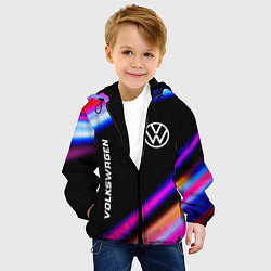 Куртка с капюшоном детская Volkswagen speed lights, цвет: 3D-черный — фото 2
