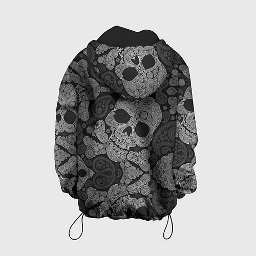 Детская куртка Абстрактные черепа пейсли / 3D-Черный – фото 2
