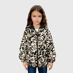 Куртка с капюшоном детская Камуфляж зимний лес - мелкий, цвет: 3D-черный — фото 2