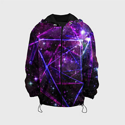 Куртка с капюшоном детская Triangle space - Neon - Geometry, цвет: 3D-черный