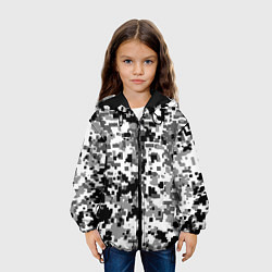 Куртка с капюшоном детская Городской пиксель камуфляж, цвет: 3D-черный — фото 2
