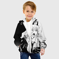 Куртка с капюшоном детская Возмущенная Пауэр - Человек бензопила, цвет: 3D-белый — фото 2