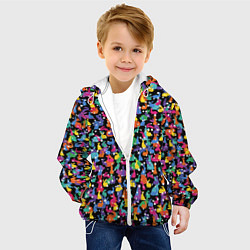 Куртка с капюшоном детская Разноцветные кролики, цвет: 3D-белый — фото 2
