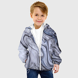 Куртка с капюшоном детская Чёрная акварель, цвет: 3D-белый — фото 2