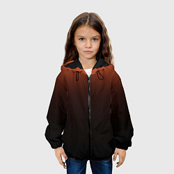 Куртка с капюшоном детская Благородный коричневый градиент, цвет: 3D-черный — фото 2