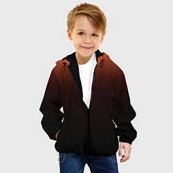 Куртка с капюшоном детская Благородный коричневый градиент, цвет: 3D-черный — фото 2