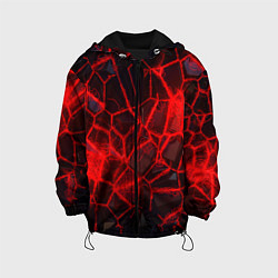 Куртка с капюшоном детская Кристаллы в красных нитях, цвет: 3D-черный
