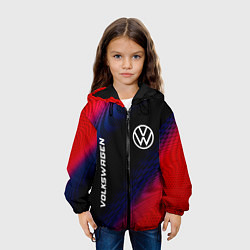 Куртка с капюшоном детская Volkswagen красный карбон, цвет: 3D-черный — фото 2
