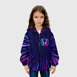 Куртка с капюшоном детская Honda neon speed lines, цвет: 3D-черный — фото 2