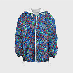 Куртка с капюшоном детская Паттерн из цветочных узоров, цвет: 3D-белый