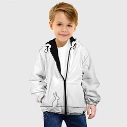 Куртка с капюшоном детская Кролик минимализм, цвет: 3D-черный — фото 2