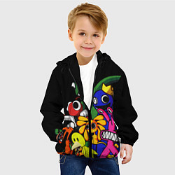 Куртка с капюшоном детская Персонажи из радужных друзей, цвет: 3D-черный — фото 2
