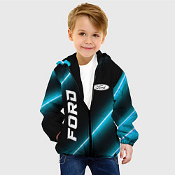 Куртка с капюшоном детская Ford неоновые лампы, цвет: 3D-черный — фото 2