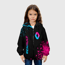 Куртка с капюшоном детская Renault - neon gradient: надпись, символ, цвет: 3D-черный — фото 2