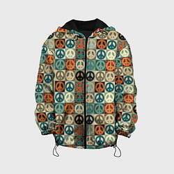 Куртка с капюшоном детская Peace symbol pattern, цвет: 3D-черный