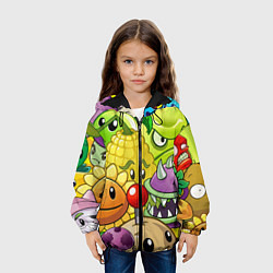 Куртка с капюшоном детская Растения против зомби, цвет: 3D-черный — фото 2
