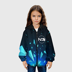 Куртка с капюшоном детская Mass Effect взрыв частиц, цвет: 3D-черный — фото 2