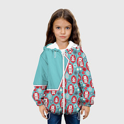 Куртка с капюшоном детская Новогодние мишки, цвет: 3D-белый — фото 2