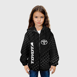 Куртка с капюшоном детская Toyota карбоновый фон, цвет: 3D-черный — фото 2