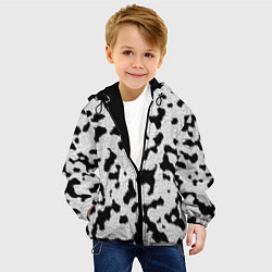 Куртка с капюшоном детская Далматин - текстура, цвет: 3D-черный — фото 2