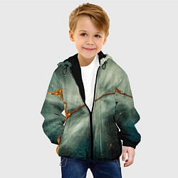 Куртка с капюшоном детская Туман, лучи и краски, цвет: 3D-черный — фото 2