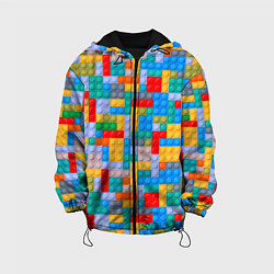 Куртка с капюшоном детская Детский конструктор - текстура, цвет: 3D-черный