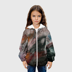 Куртка с капюшоном детская Темнота, тени и краски, цвет: 3D-белый — фото 2
