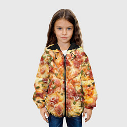 Куртка с капюшоном детская Вкусная пицца, цвет: 3D-черный — фото 2