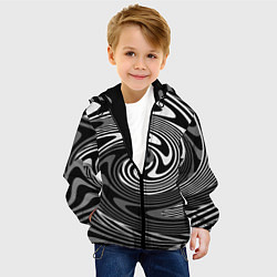 Куртка с капюшоном детская Black and white abstract pattern, цвет: 3D-черный — фото 2