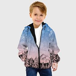 Куртка с капюшоном детская Зимнее настроение, цвет: 3D-черный — фото 2