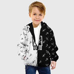 Куртка с капюшоном детская Майнкрафт гаст с инструментами, цвет: 3D-черный — фото 2
