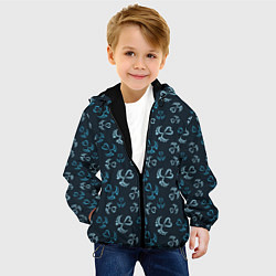 Куртка с капюшоном детская Человеческие стопы, цвет: 3D-черный — фото 2