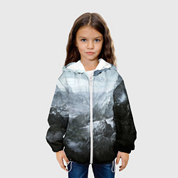 Куртка с капюшоном детская Природа Скайрима, цвет: 3D-белый — фото 2