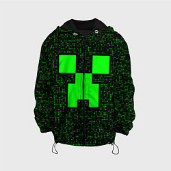 Куртка с капюшоном детская Minecraft green squares, цвет: 3D-черный