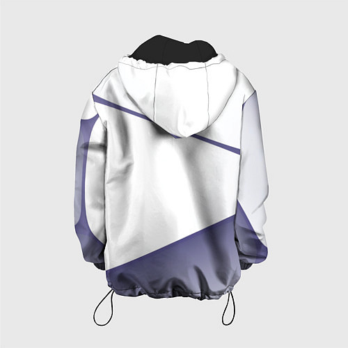 Детская куртка Абстрактный белый и фиолетовый паттерн / 3D-Черный – фото 2