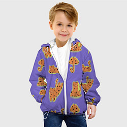 Куртка с капюшоном детская Принт с леопардами, цвет: 3D-белый — фото 2