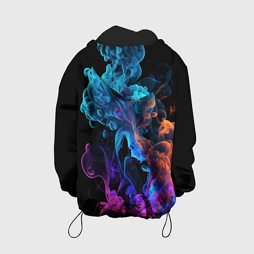Детская куртка Неоновый цветной дым на черном фоне / 3D-Черный – фото 2