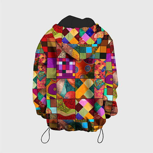 Детская куртка Лоскутное шитье, пэчворк из нейросети / 3D-Черный – фото 2