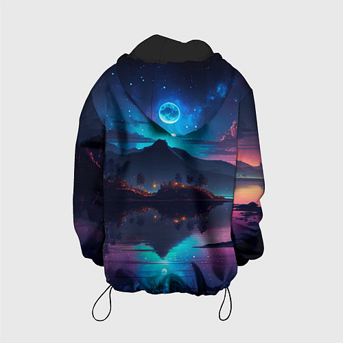 Детская куртка Ночное небо, пейзаж / 3D-Черный – фото 2