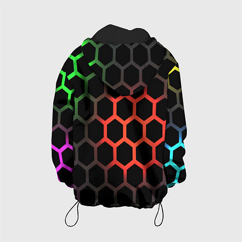 Детская куртка Gradient hexagon genshin / 3D-Черный – фото 2