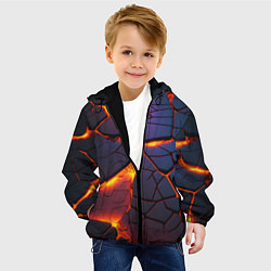 Куртка с капюшоном детская Неоновая лава - течение, цвет: 3D-черный — фото 2