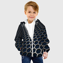 Куртка с капюшоном детская Металическая бронь, цвет: 3D-белый — фото 2