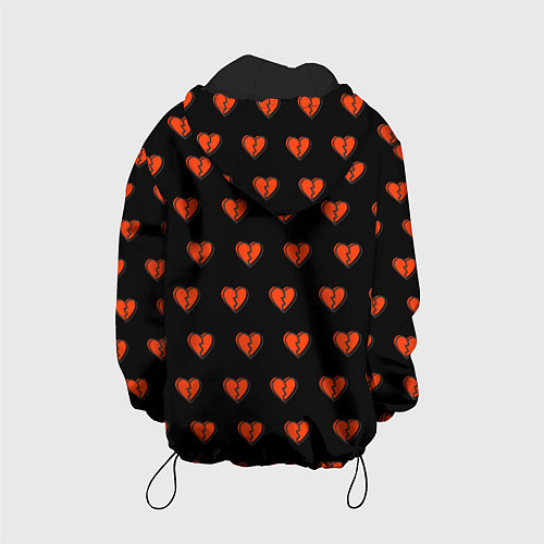 Детская куртка Разбитые сердца на черном фоне / 3D-Черный – фото 2